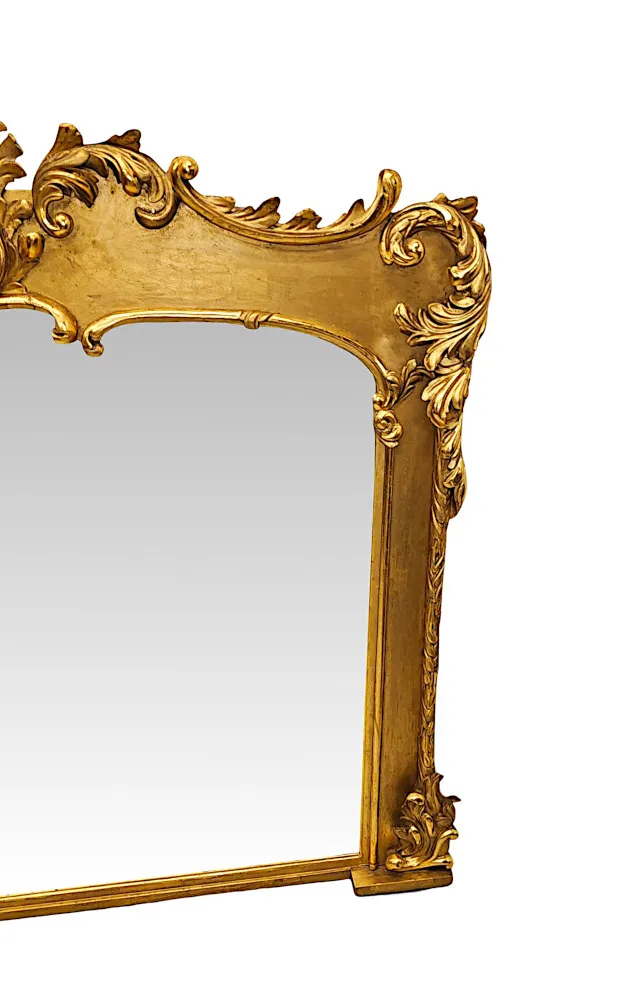 A Very Rare Early 19th Century Giltwood Overmantel Mirror