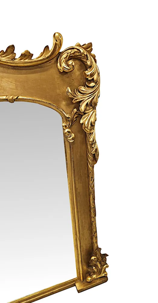 A Very Rare Early 19th Century Giltwood Overmantel Mirror
