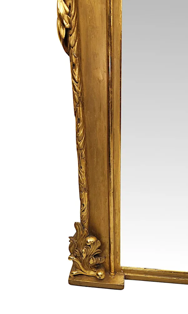 A Very Rare Early 19th Century Giltwood Overmantel Mirror