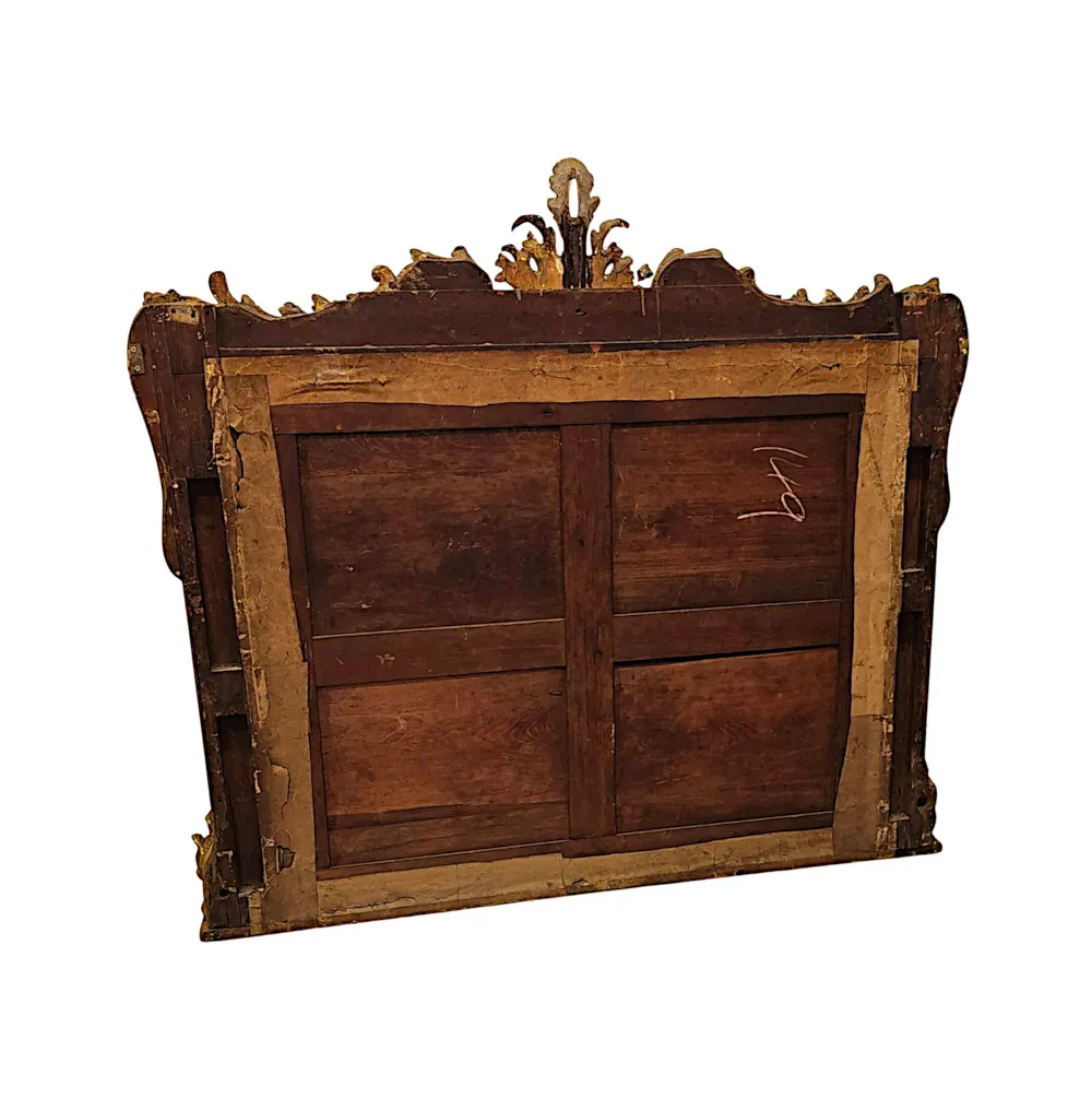 A Very Rare Early 19th Century Giltwood Overmantel Mirror