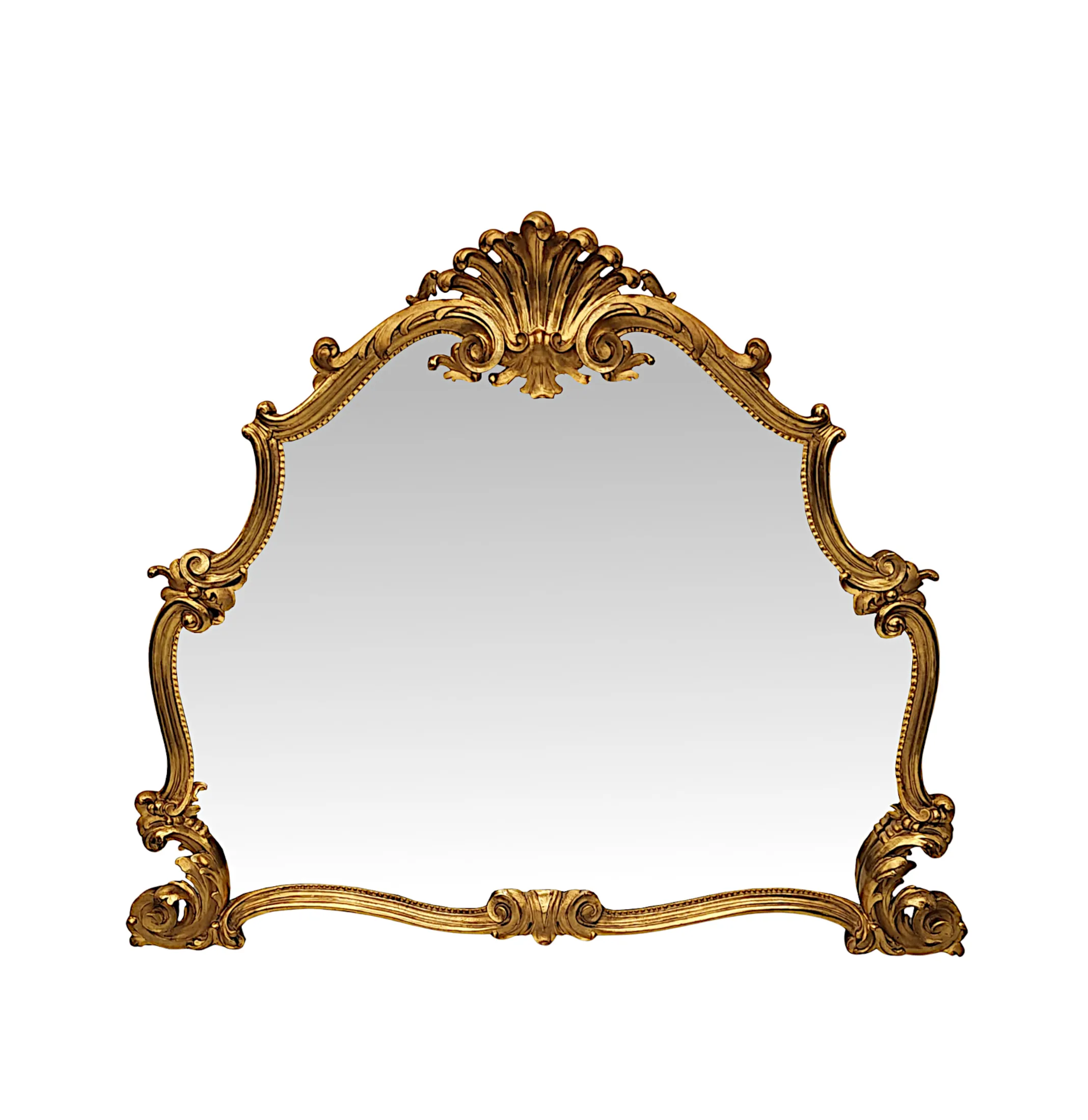 A Very Rare Pair of 19th Century Italian Giltwood Overmantel or Pier Mirrors