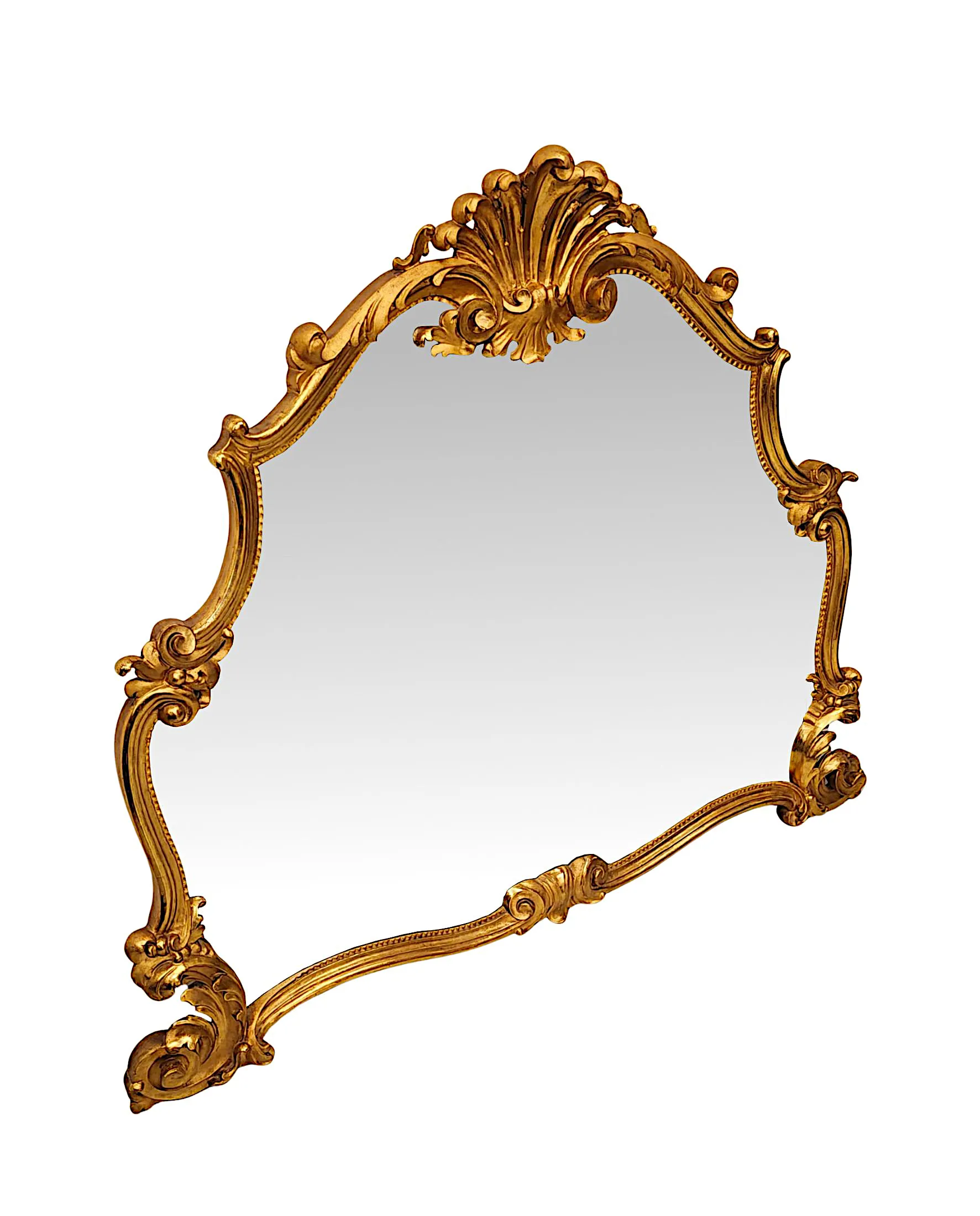 A Very Rare Pair of 19th Century Italian Giltwood Overmantel or Pier Mirrors