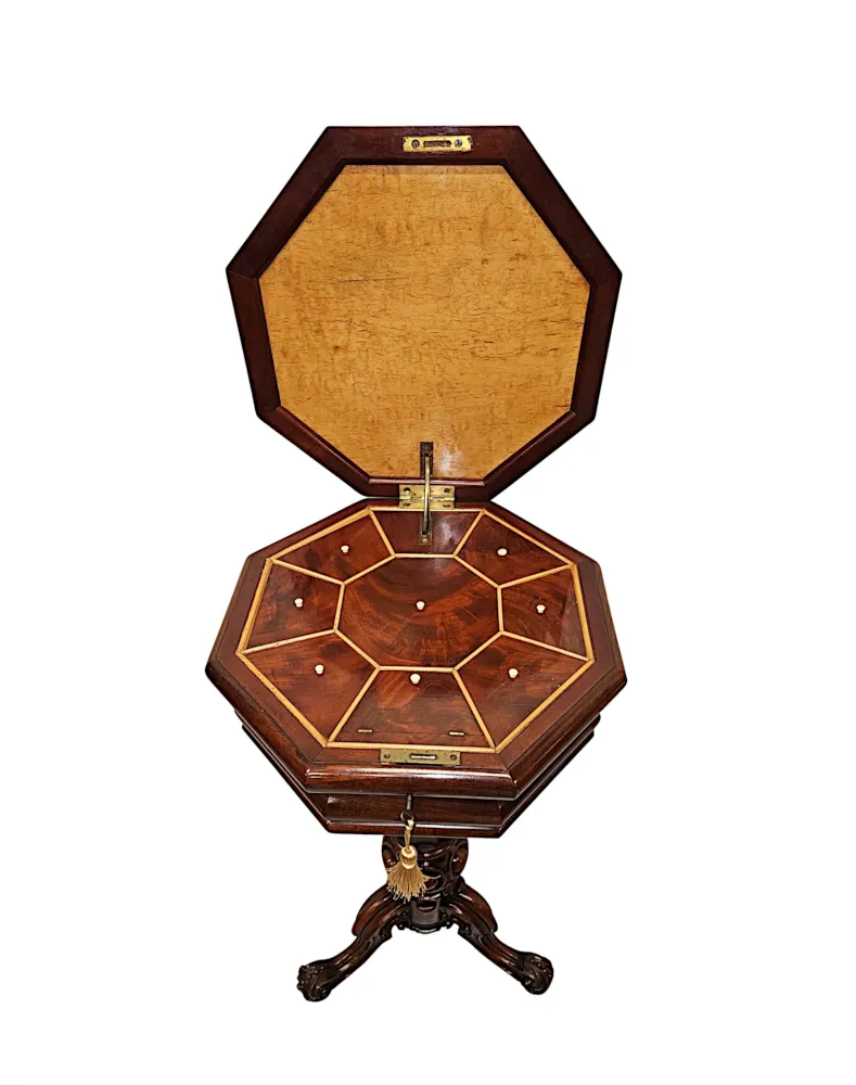 A Stunning 19th Century Ladies Work Table or Lamp Table in the Manner of Strahan of Dublin