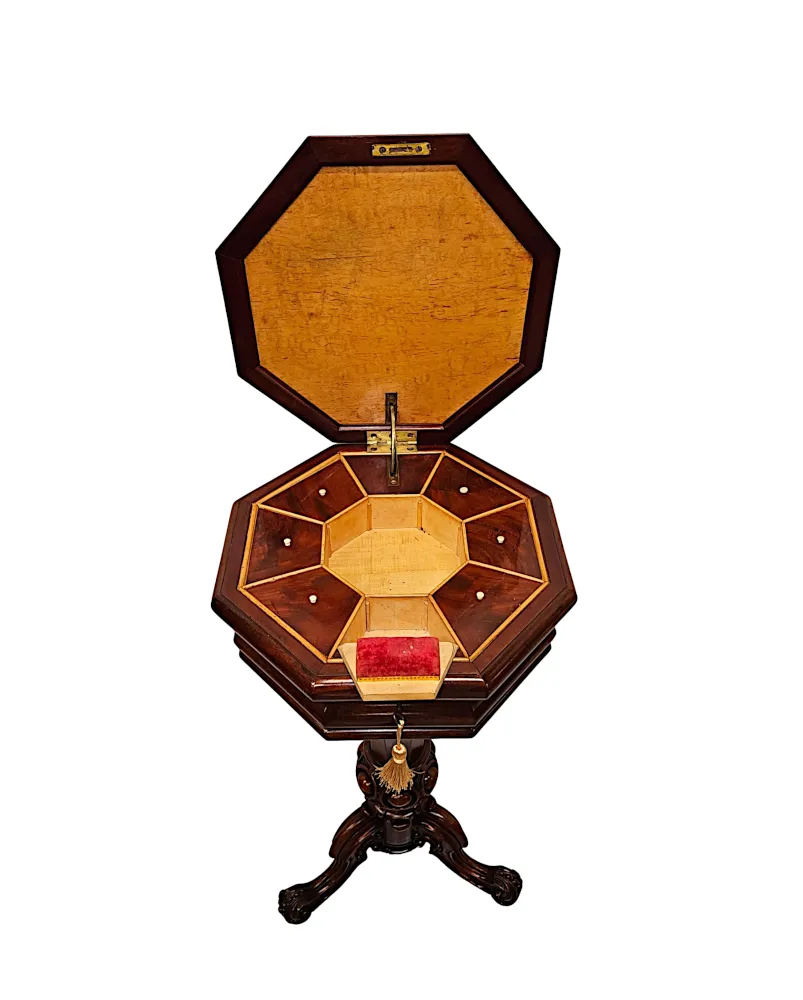 A Stunning 19th Century Ladies Work Table or Lamp Table in the Manner of Strahan of Dublin