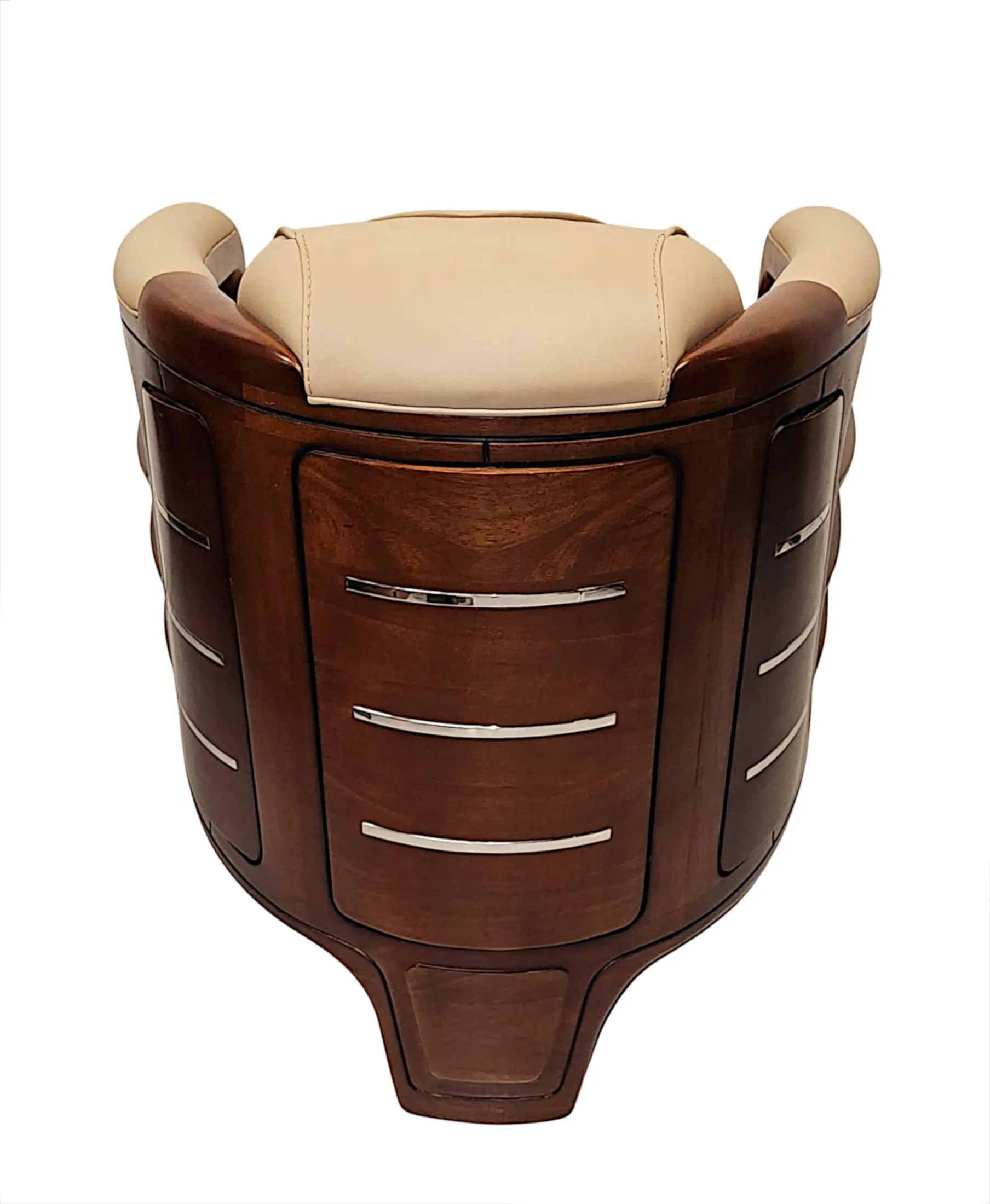  A Very Fine Art Deco Design Leather and Walnut Armchair