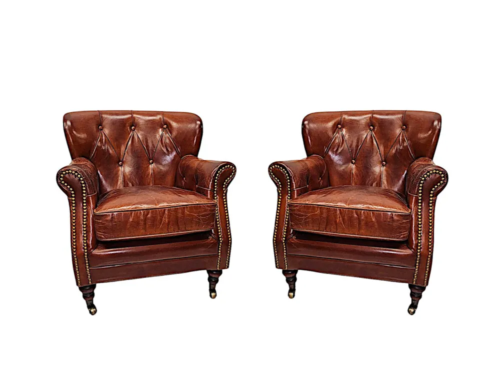 A Stunning Leather Armchair in the Victorian Manner