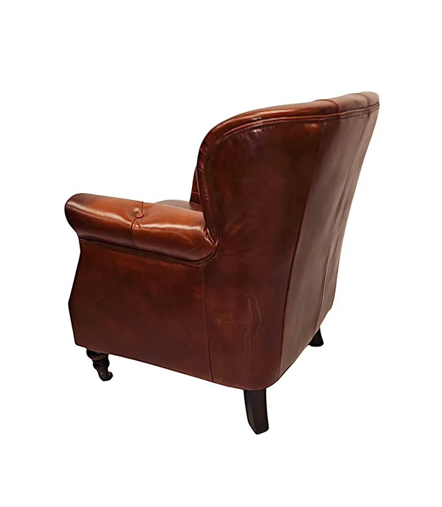 A Stunning Leather Armchair in the Victorian Manner
