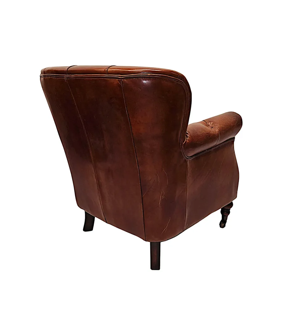 A Stunning Leather Armchair in the Victorian Manner