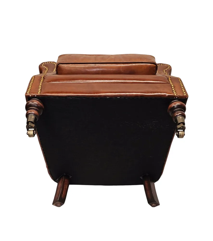 A Stunning Leather Armchair in the Victorian Manner