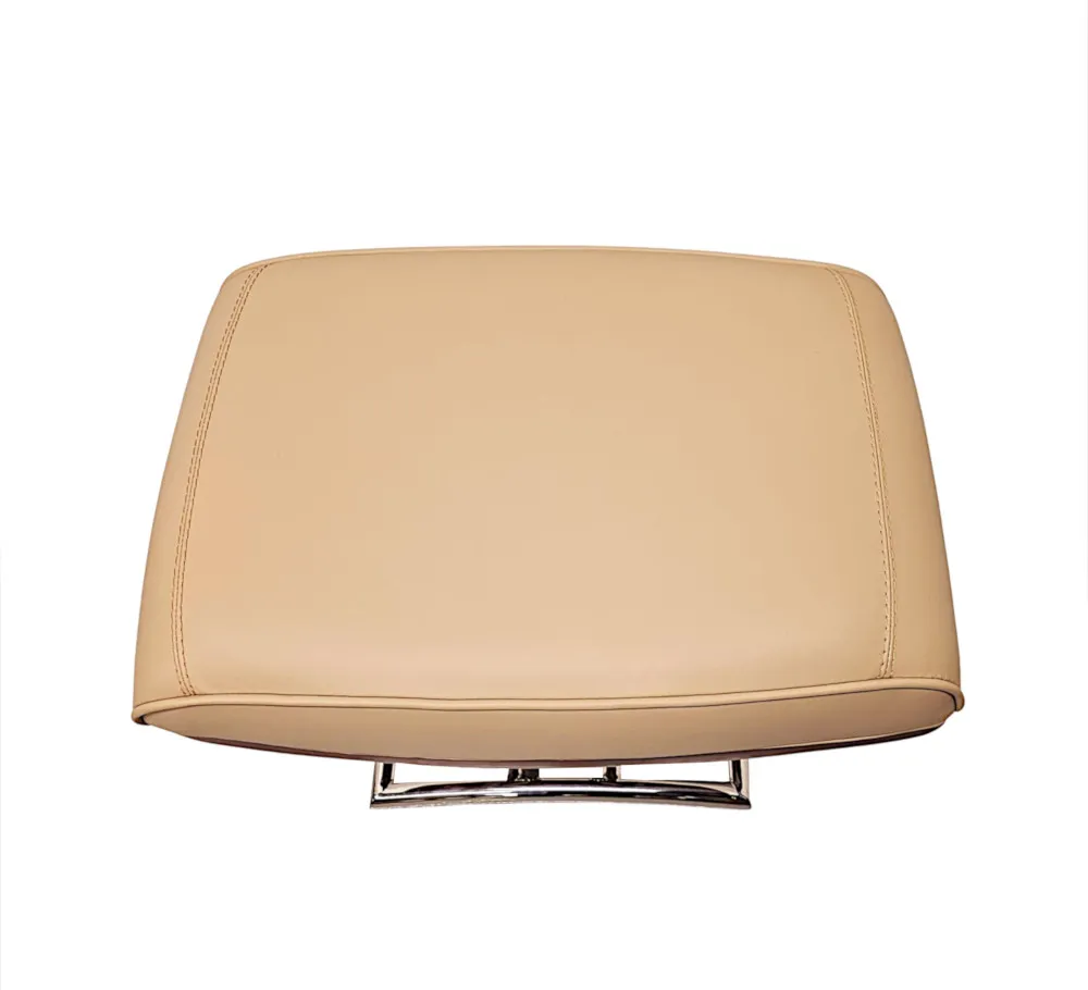 A Gorgeous Art Deco Design Chrome and Leather Stool