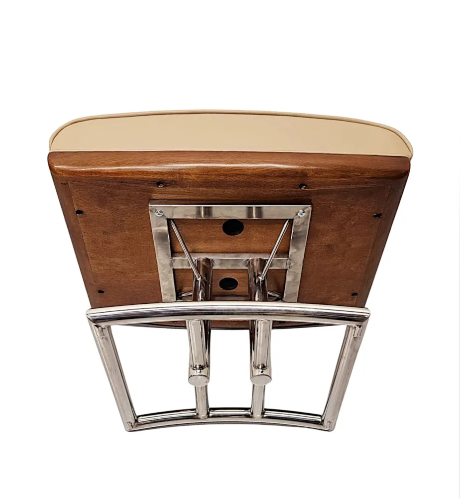 A Gorgeous Art Deco Design Chrome and Leather Stool