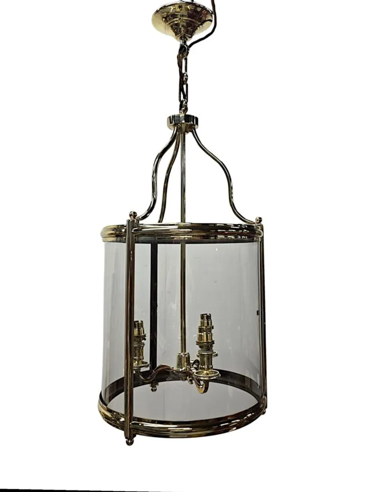 A Gorgeous Mid 20th Century Simple Design Brass Lantern