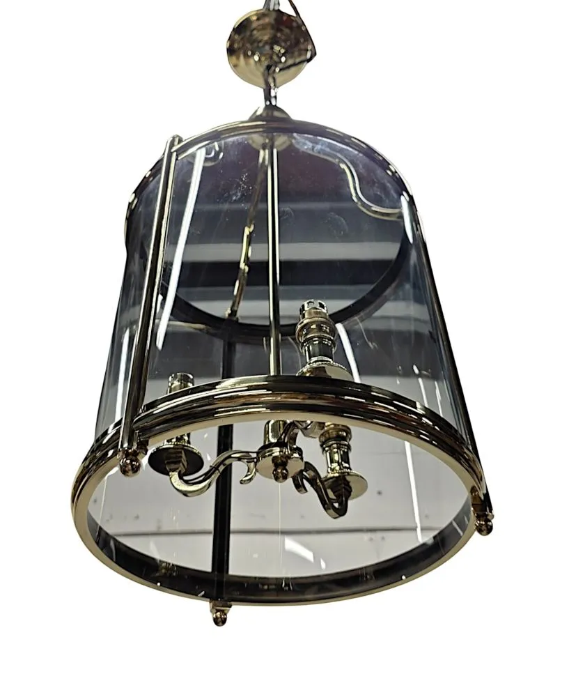 A Gorgeous Mid 20th Century Simple Design Brass Lantern