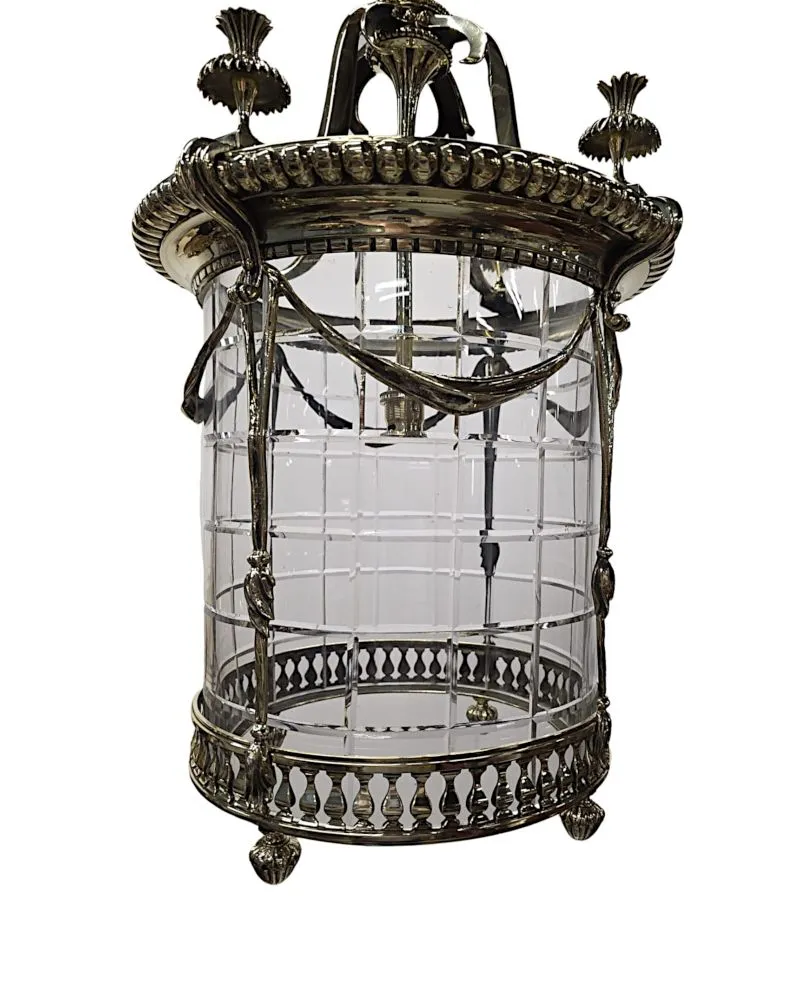 A Very Rare Pair of Early 20th Century Brass and Glass Lanterns