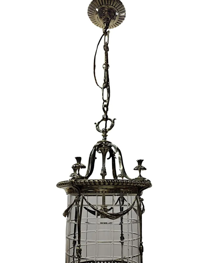 A Very Rare Pair of Early 20th Century Brass and Glass Lanterns