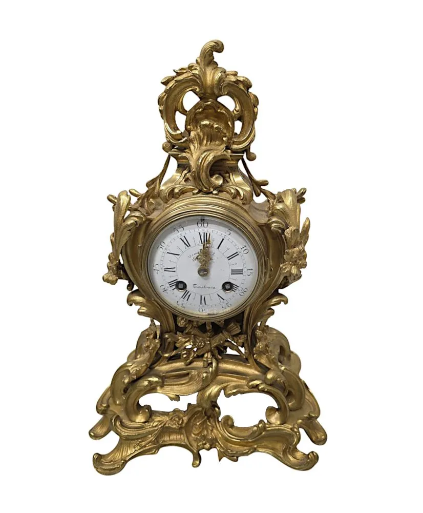  A Fabulous 19th Century Gilt Bronze French Clock Garniture Set