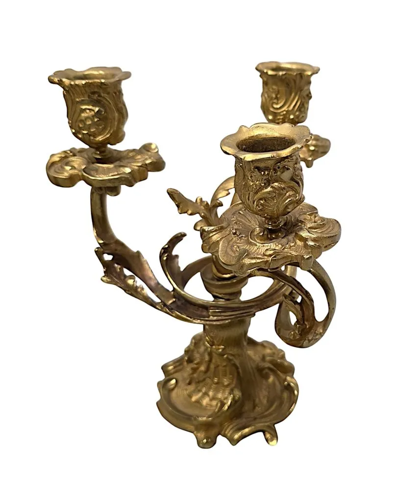  A Fabulous 19th Century Gilt Bronze French Clock Garniture Set