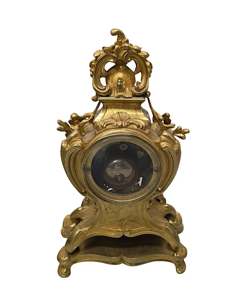  A Fabulous 19th Century Gilt Bronze French Clock Garniture Set