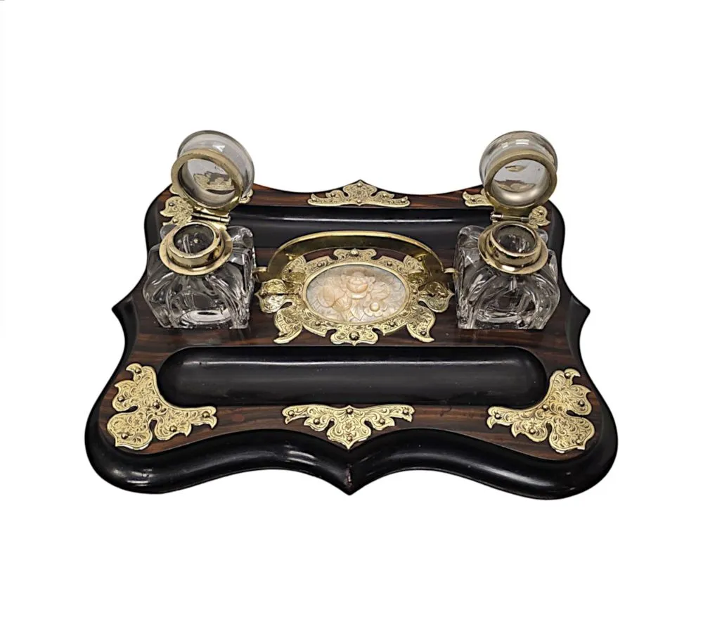 A Very Rare 19th Century Coromandel Desk Set
