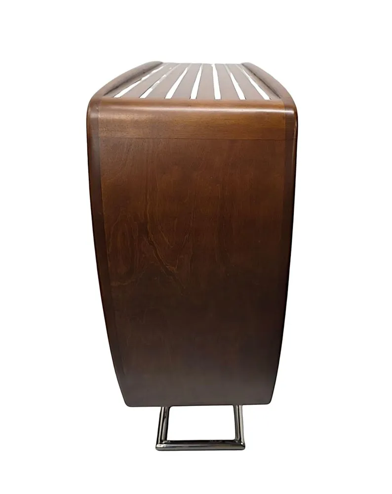 A Stunning Mid Century Design Walnut and Chrome Open Bookcase