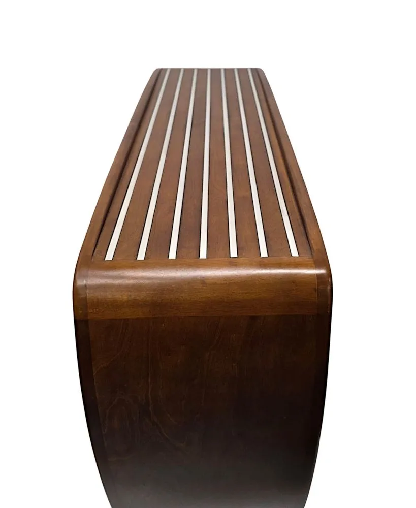 A Stunning Mid Century Design Walnut and Chrome Open Bookcase