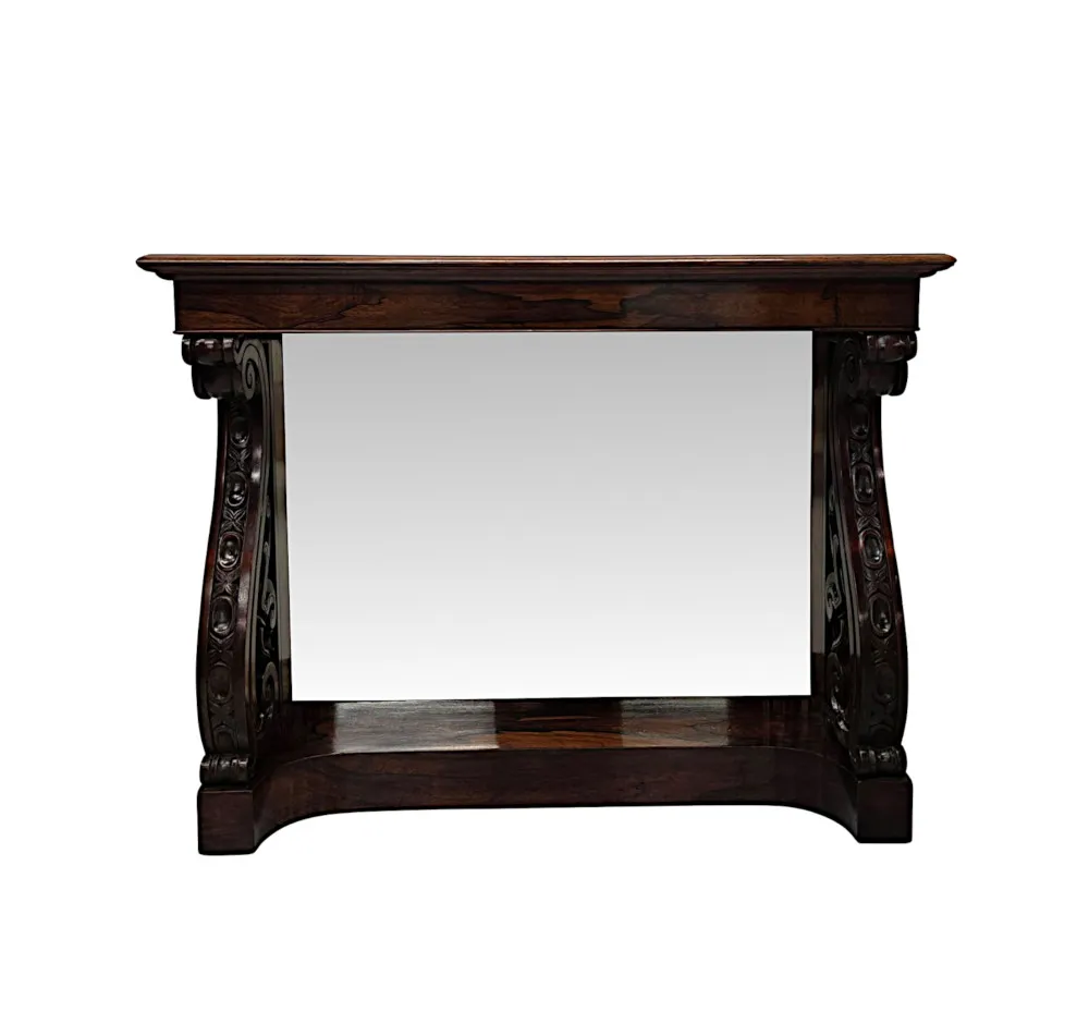 A Very Rare Early 19th Century Mirror Back Console Table