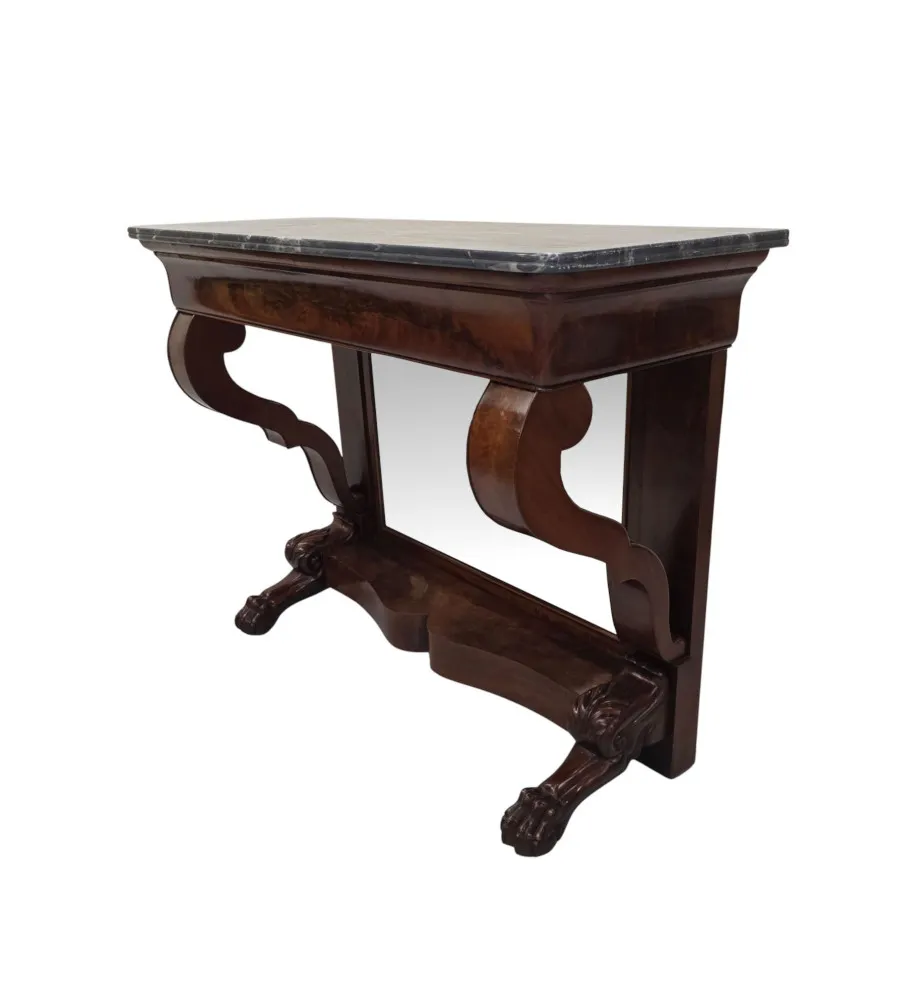 A Stunning 19th Century Marble Top Mirror Back Console Table