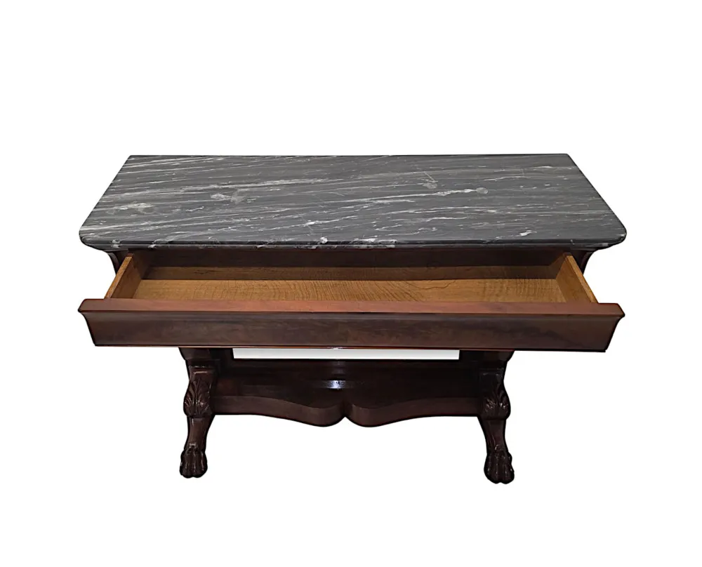 A Stunning 19th Century Marble Top Mirror Back Console Table