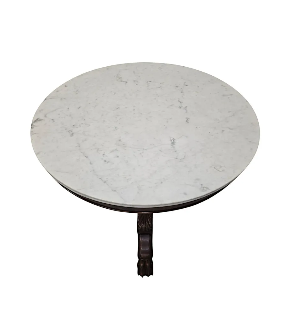  A Very Rare 19th Century Marble Top Mahogany Based Centre Table