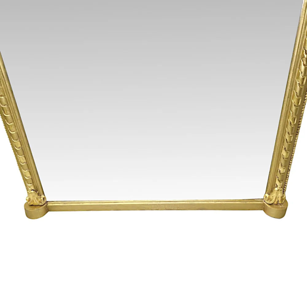 A Gorgeous 19th Century Giltwood Dressing or Pier Mirror in Lovely Original Condition