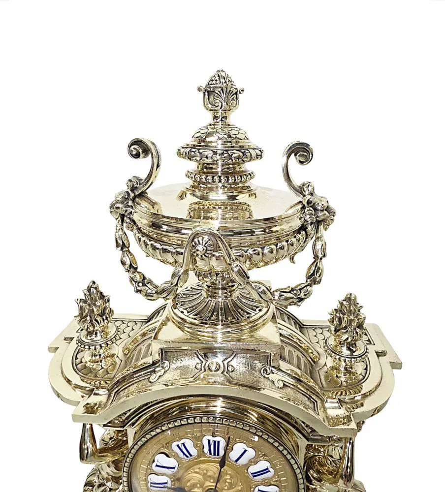  A Very Rare Large 19th Century French Bronze Clock Garniture Set Fully Restored and Polished