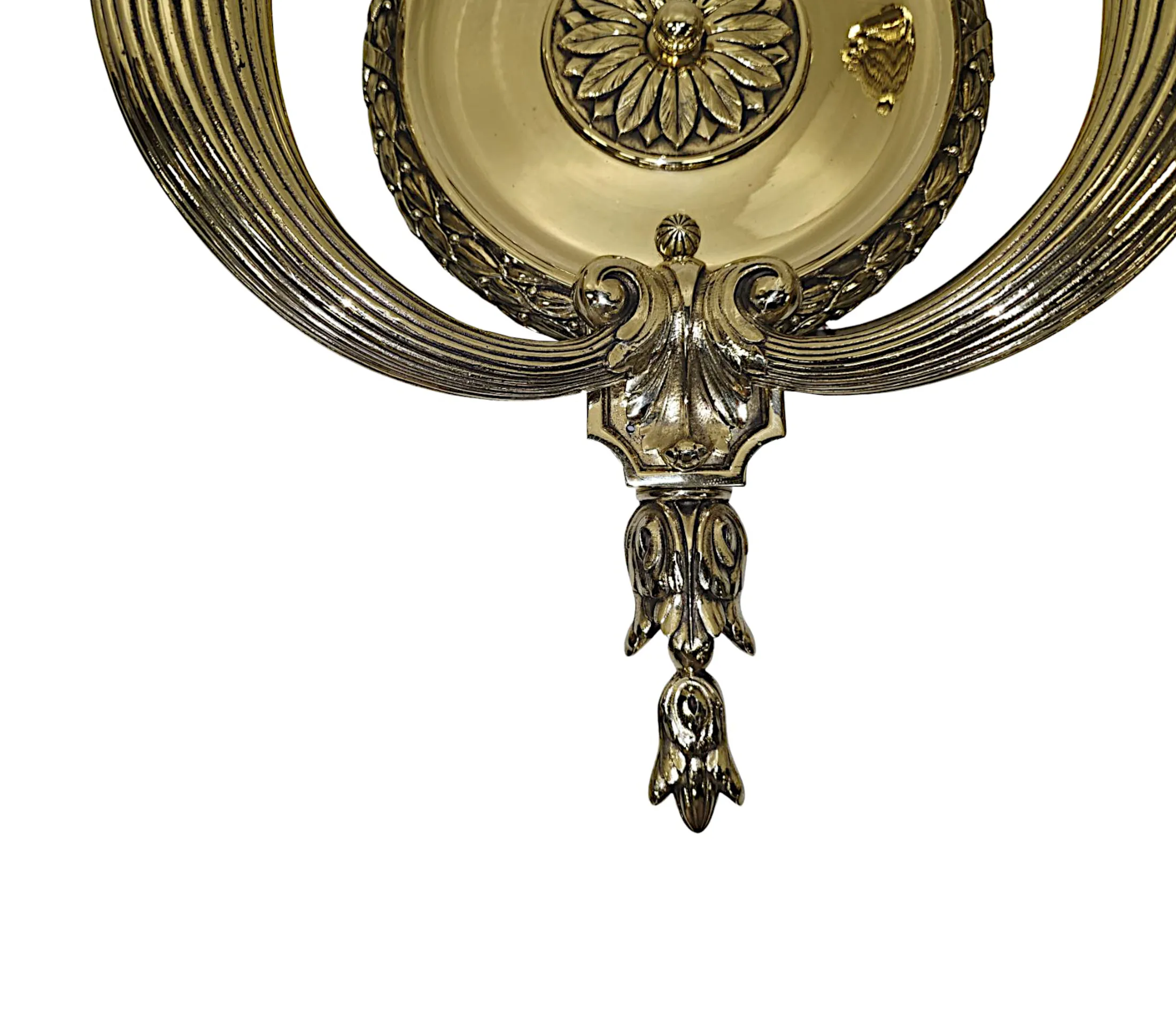 A Very Rare Pair of Early 20th Century Brass Wall Lights and a Pair of Matching Smaller Wall Lights