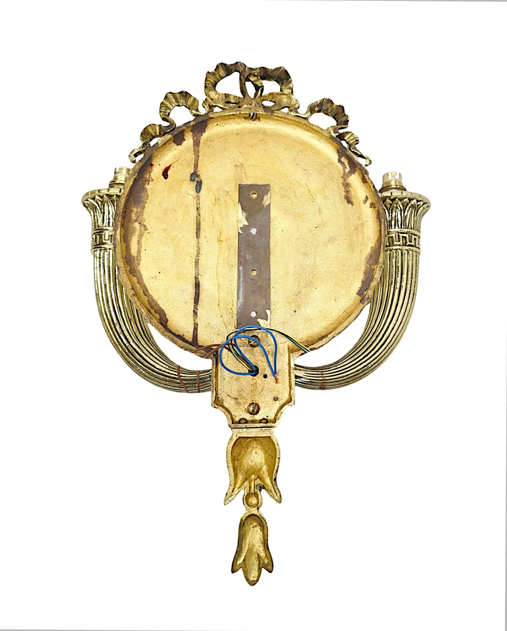 A Very Rare Pair of Early 20th Century Brass Wall Lights and a Pair of Matching Smaller Wall Lights