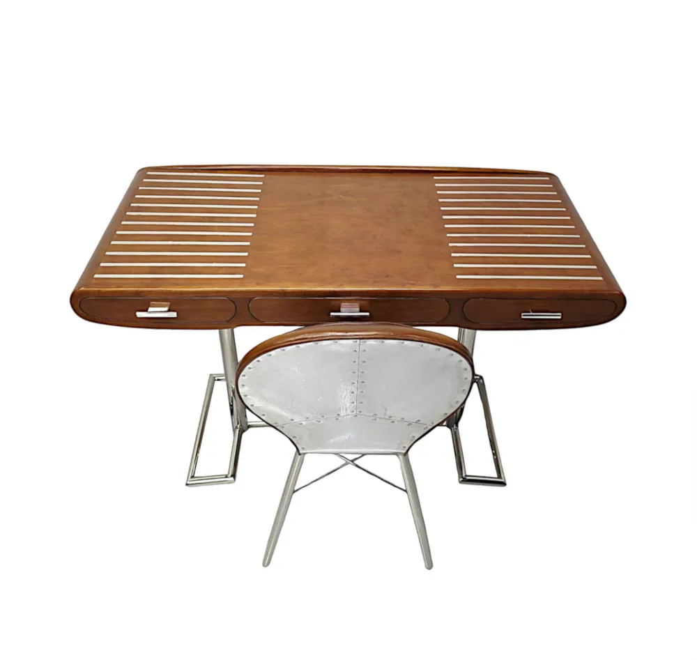 A Stunning Mid Century Design Walnut and Chrome Desk