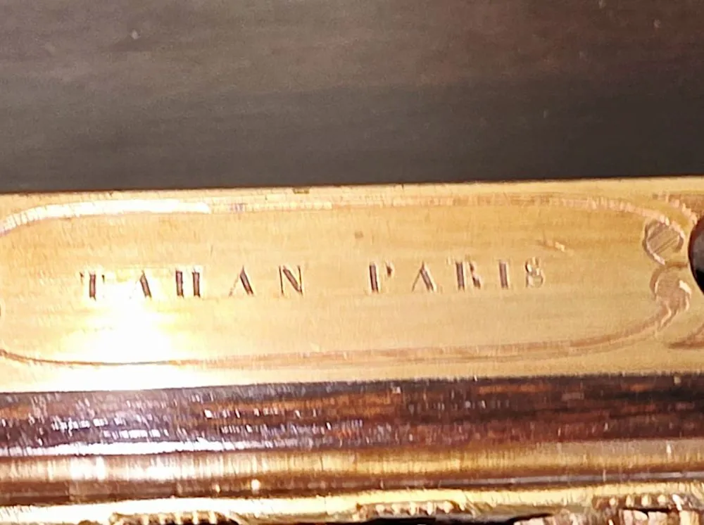 A Very Rare 19th Century Inlaid Ormolu Mounted Work or Lamp Table Stamped 'Tahan Paris'