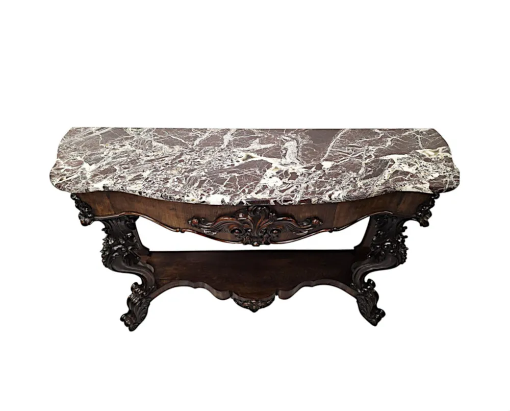 A Very Rare Large 19th Century Marble Top Console Table