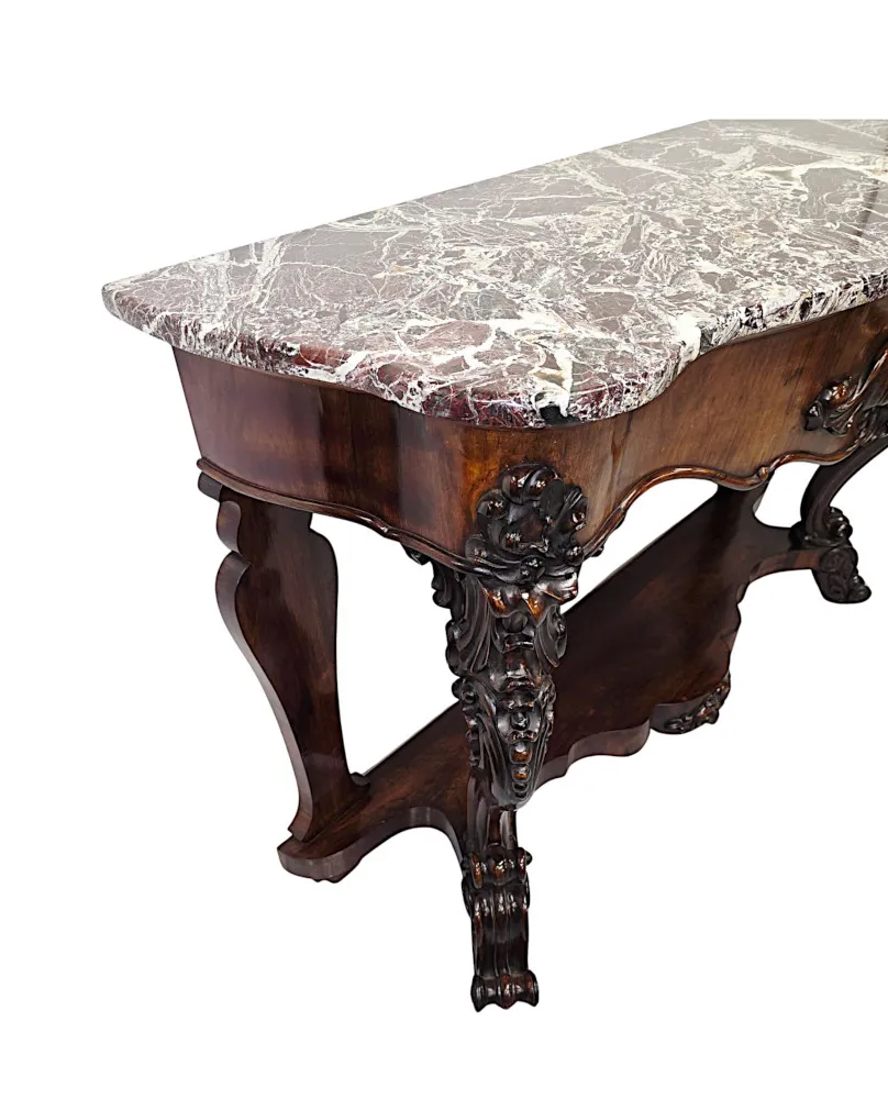A Very Rare Large 19th Century Marble Top Console Table
