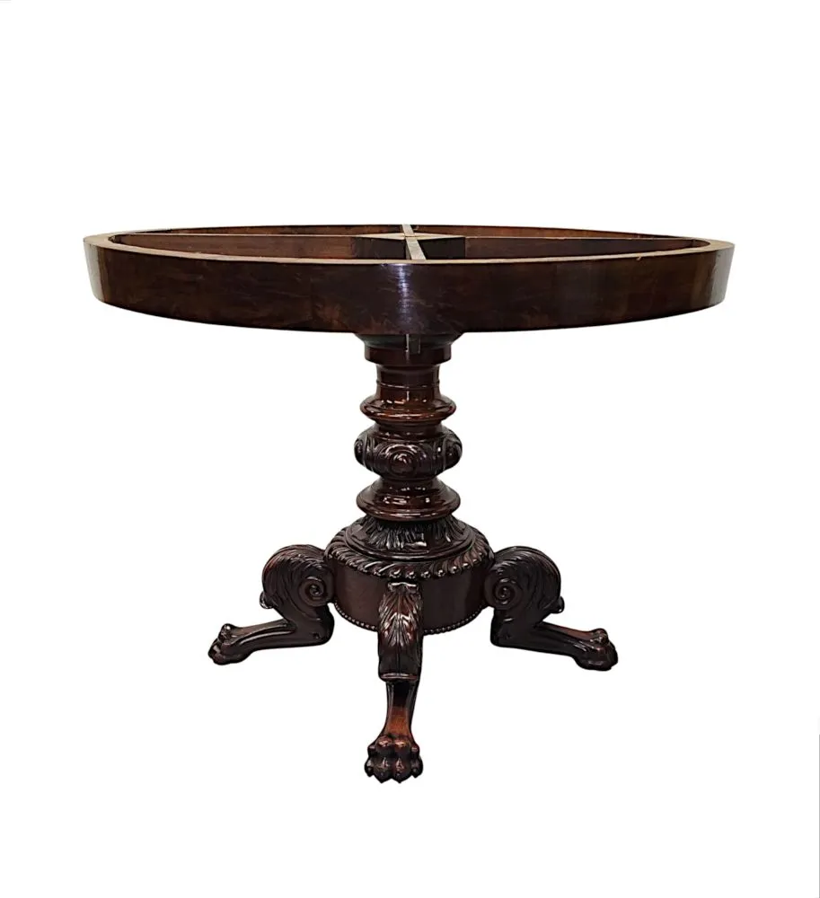 A Very Rare Large 19th Century Marble Top Centre Table With Claw Foot
