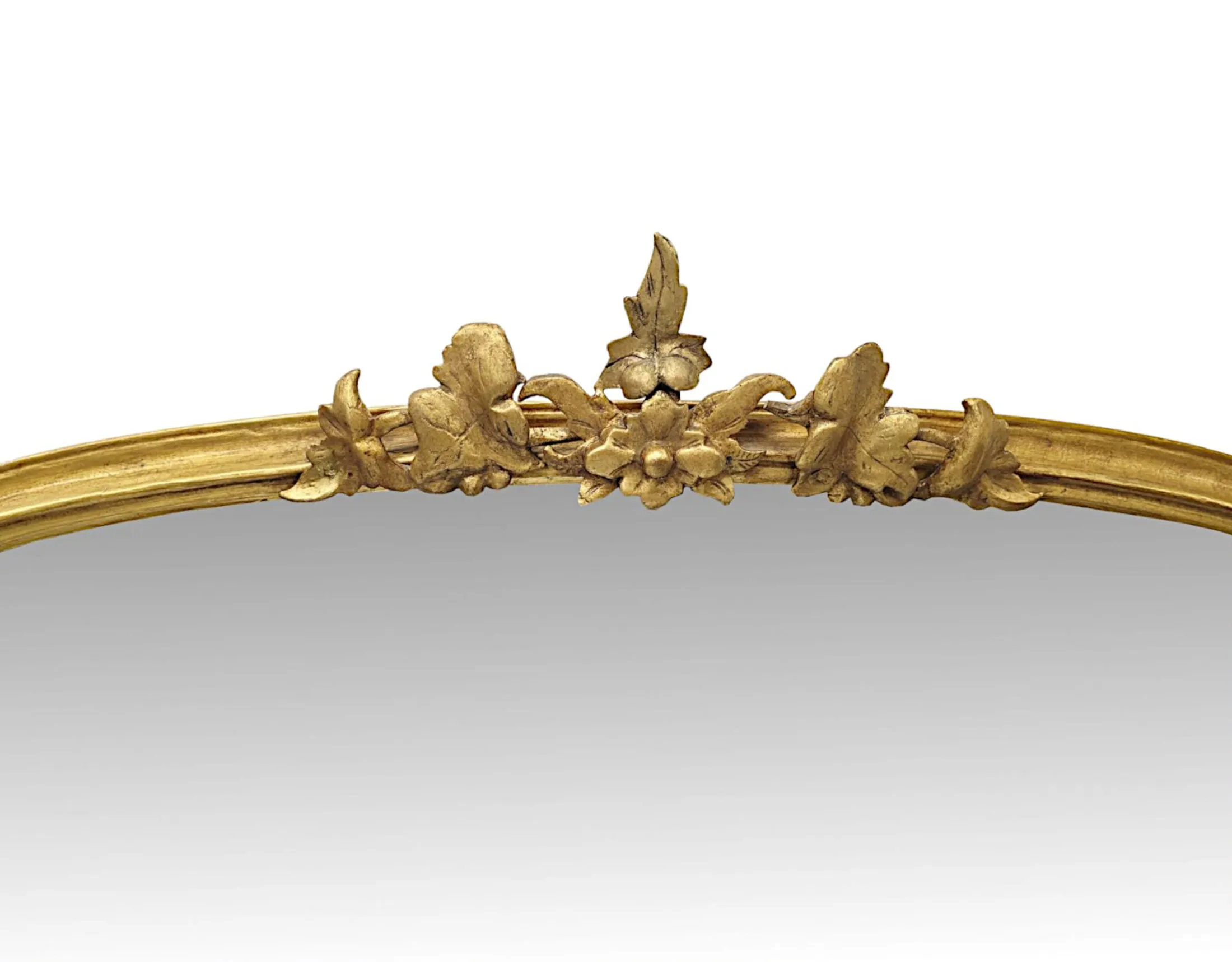 A Stunning Fully Restored 19th Century Archtop Giltwood Overmantel Mirror