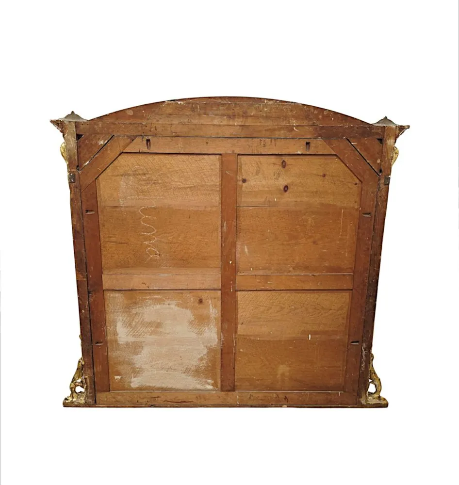  A Fabulous Large 19th Century Giltwood Overmantel Mirror With Original Back and Glass