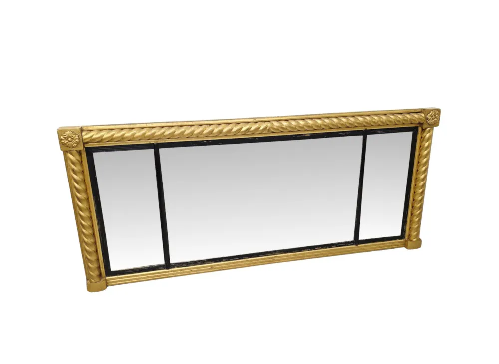 A Very Rare Early 19th Century Regency Compartmental Overmantel Mirror