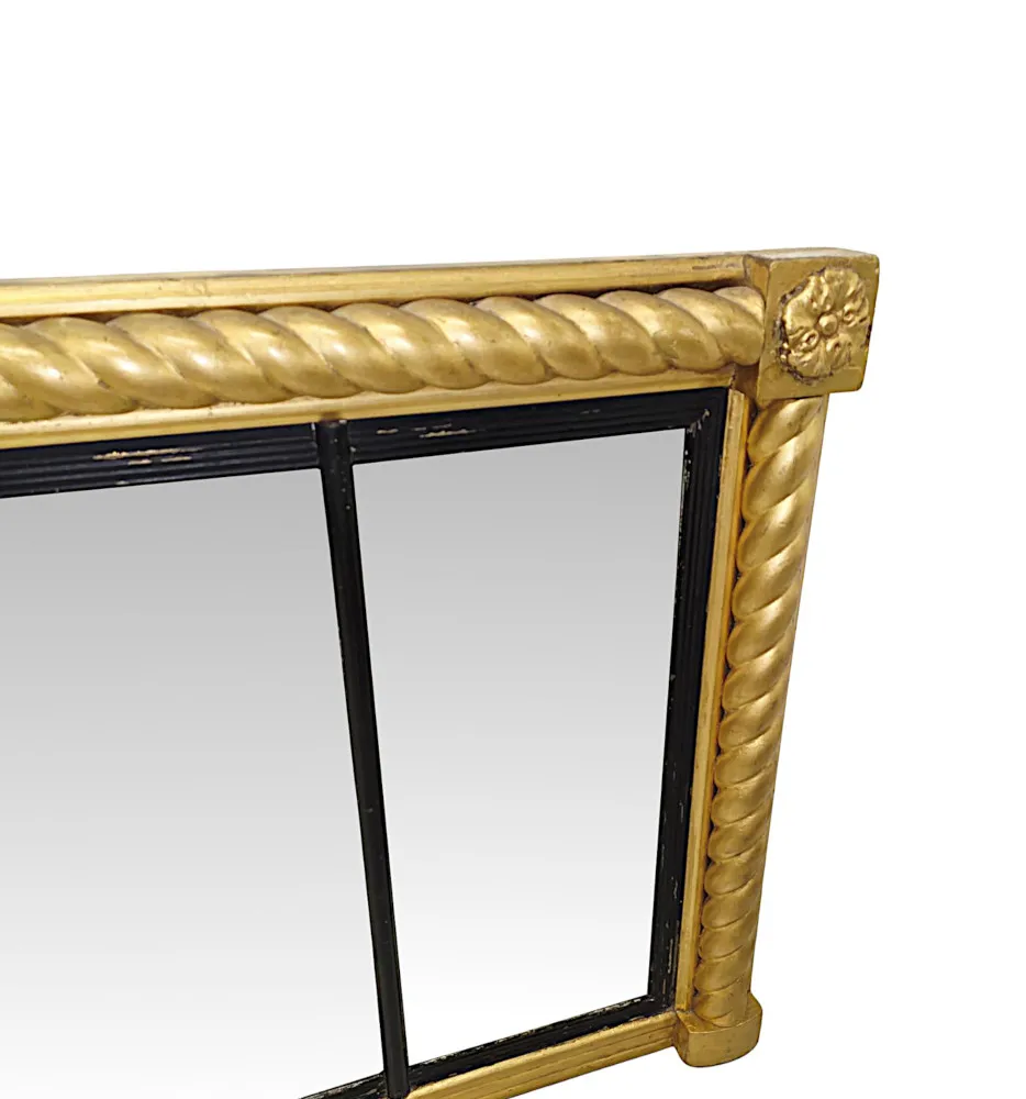 A Very Rare Early 19th Century Regency Compartmental Overmantel Mirror