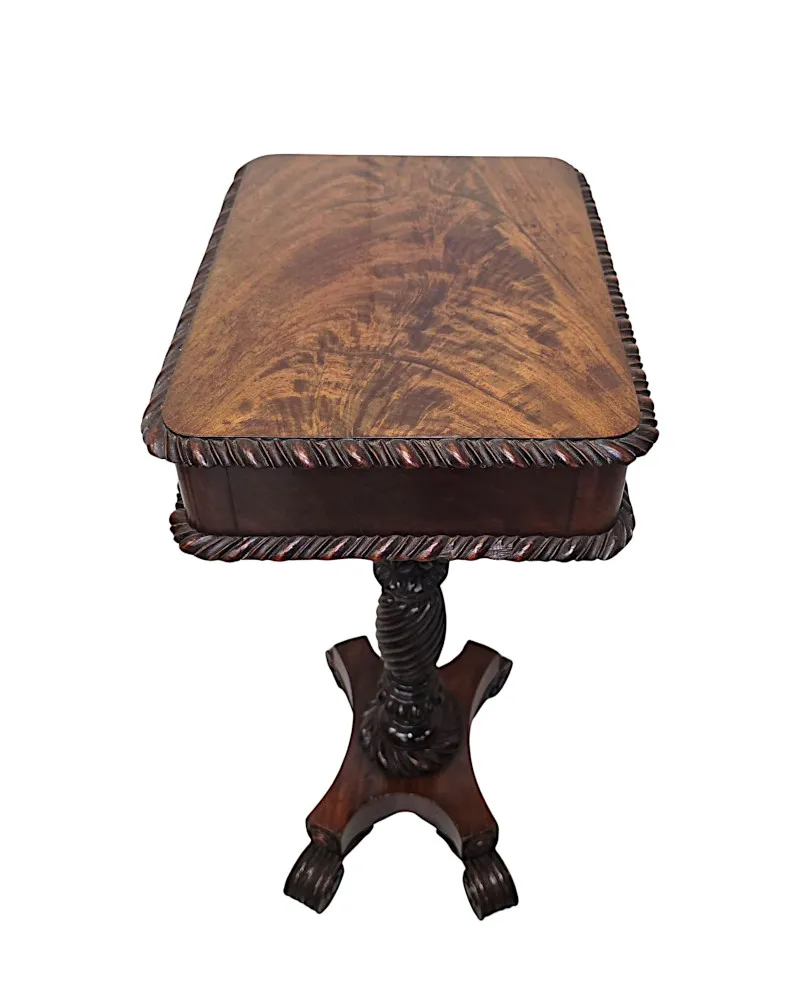 A Very Rare Early 19th Century Regency Small Lamp or Occasional Table with Carved Base