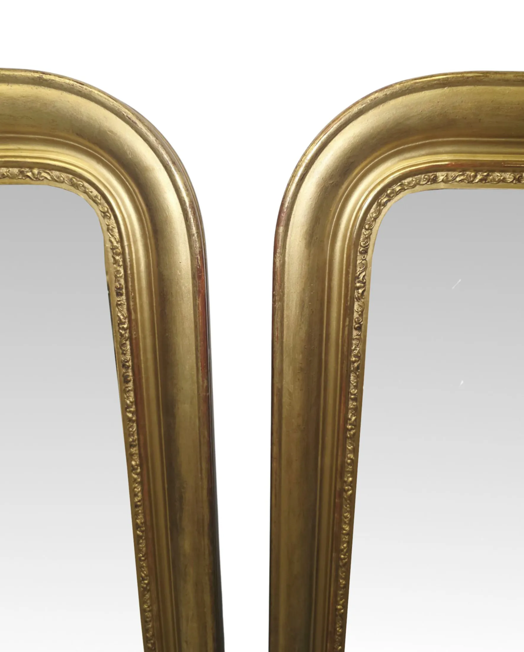 A Very Rare Pair of 19th Century Elegantly Simple Giltwood Mirrors
