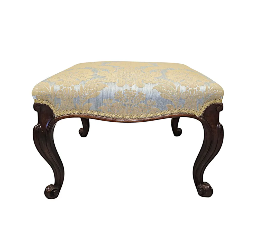 A Stunning Fully Restored 19th Century Cabriole Leg Foot Stool