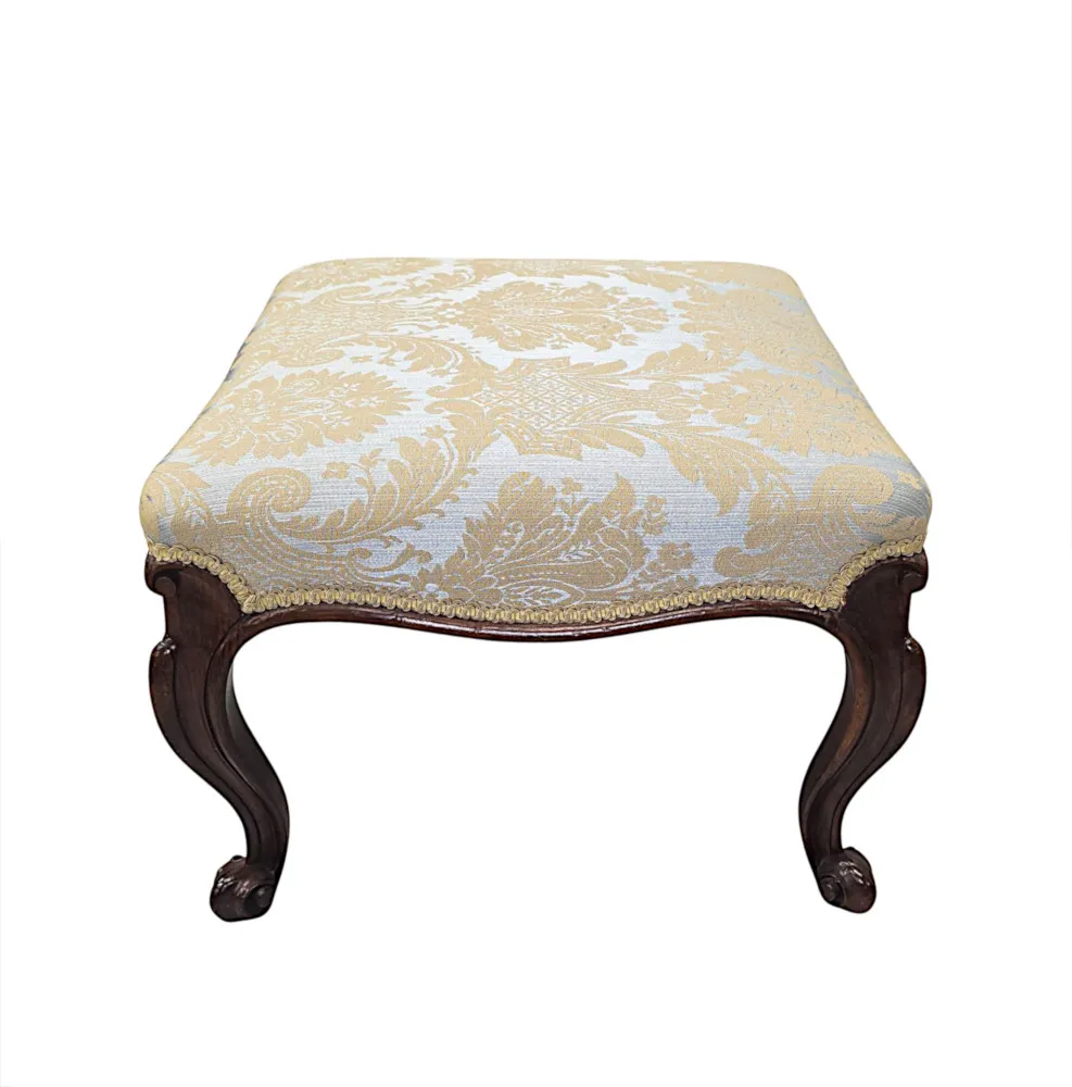 A Stunning Fully Restored 19th Century Cabriole Leg Foot Stool