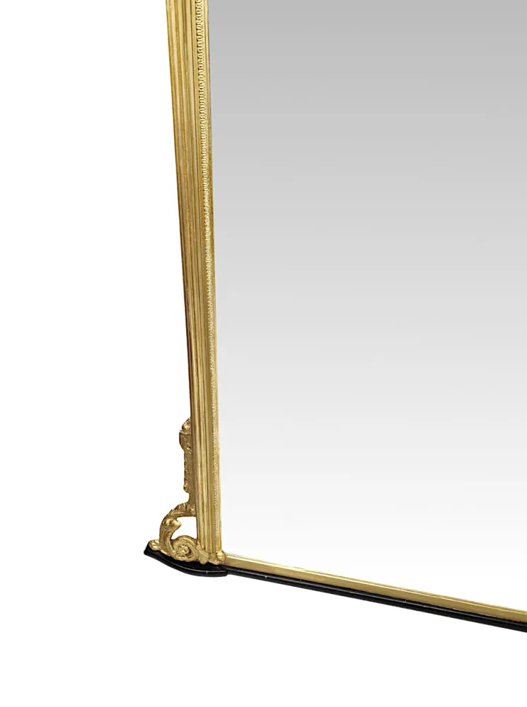 A Fabulous Large 19th Century Archtop Giltwood Overmantel Mirror