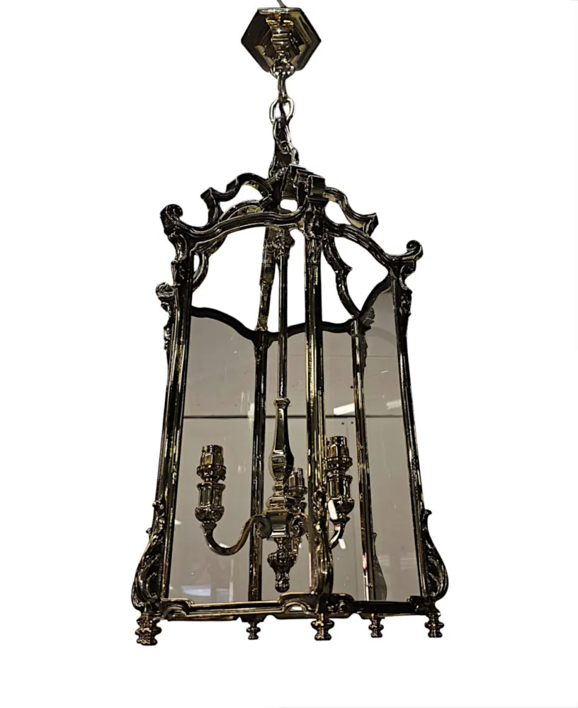 A Stunning Early 20th Century Fully Restored Heavy Brass Lantern