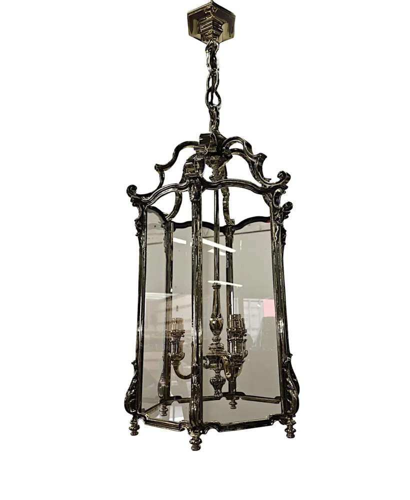 A Stunning Early 20th Century Fully Restored Heavy Brass Lantern