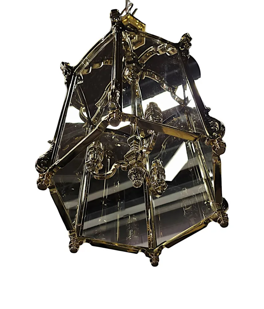 A Stunning Early 20th Century Fully Restored Heavy Brass Lantern